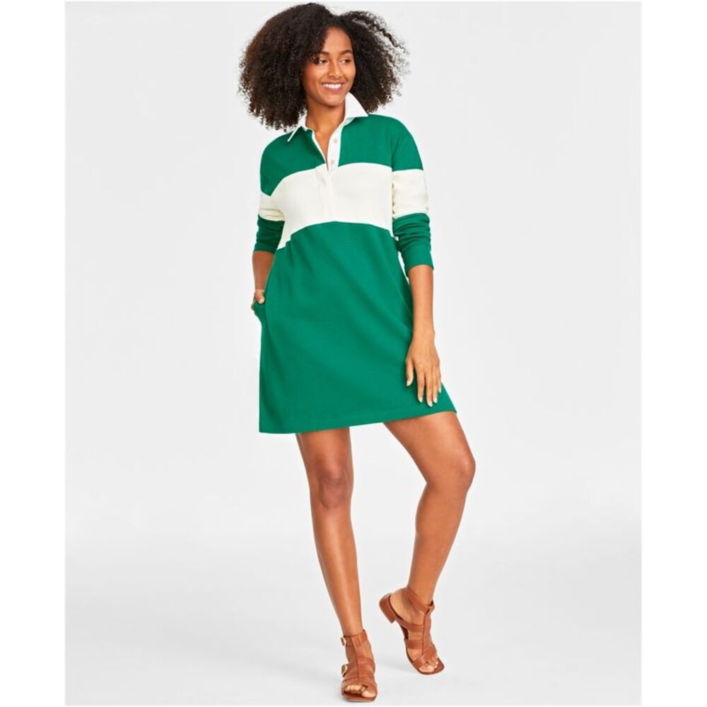 ON 34TH Womens Colorblocked Rugby Shirt Dress, NWT